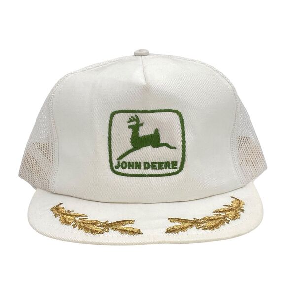 Vintage Louisville MFG John Deere Mesh Back Trucker Hat Golf Leaf Brim